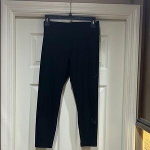 Spalding Black Leggings with accent holes on both legs